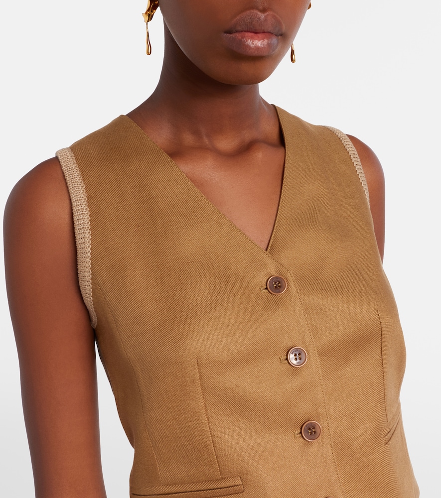 Calibri cable-knit linen vest