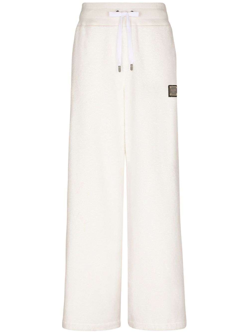 Logo-plaque wide track pants - White