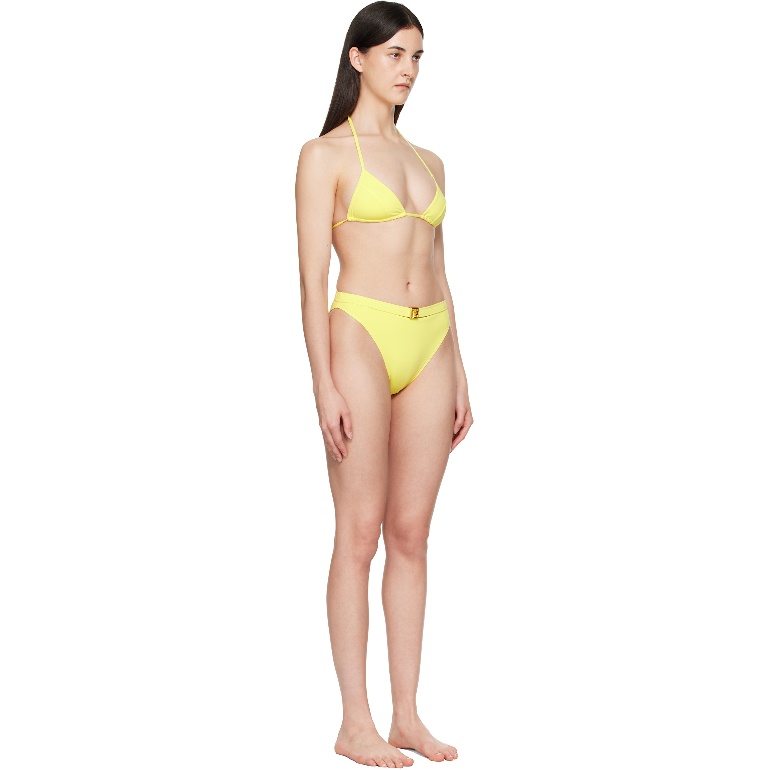 Yellow Triangle High Brief Bikini