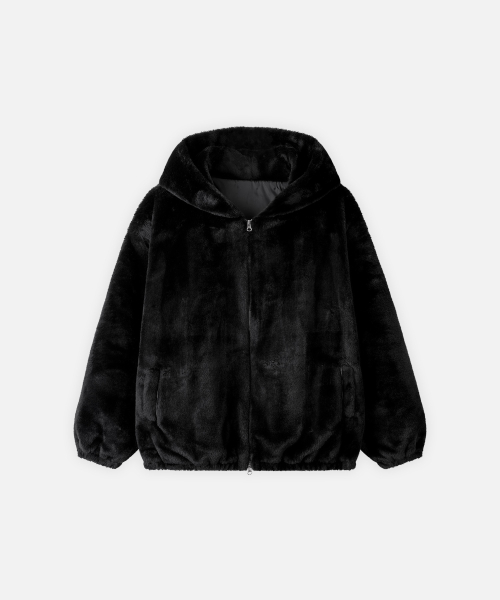 Bearon Fur Hooded Zip-Up Jacket