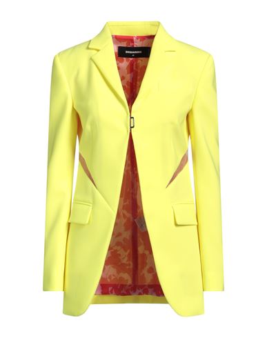Dsquared2 Woman Blazer Yellow Size 0 Polyester, Polyurethane, Polyamide