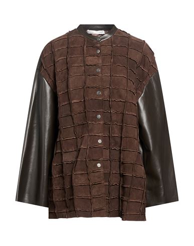 Niccolò Pasqualetti Woman Jacket Dark brown Size S Lambskin