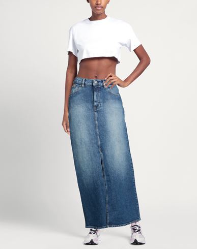 Woman Denim skirt Blue Size 27 Cotton, Recycled cotton, Elastane