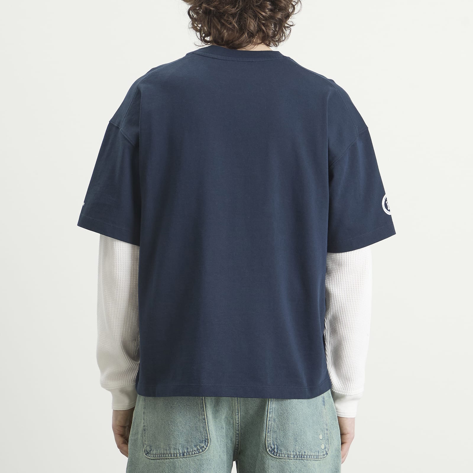 Men's Varsity T-Shirt in Navy/Ecru