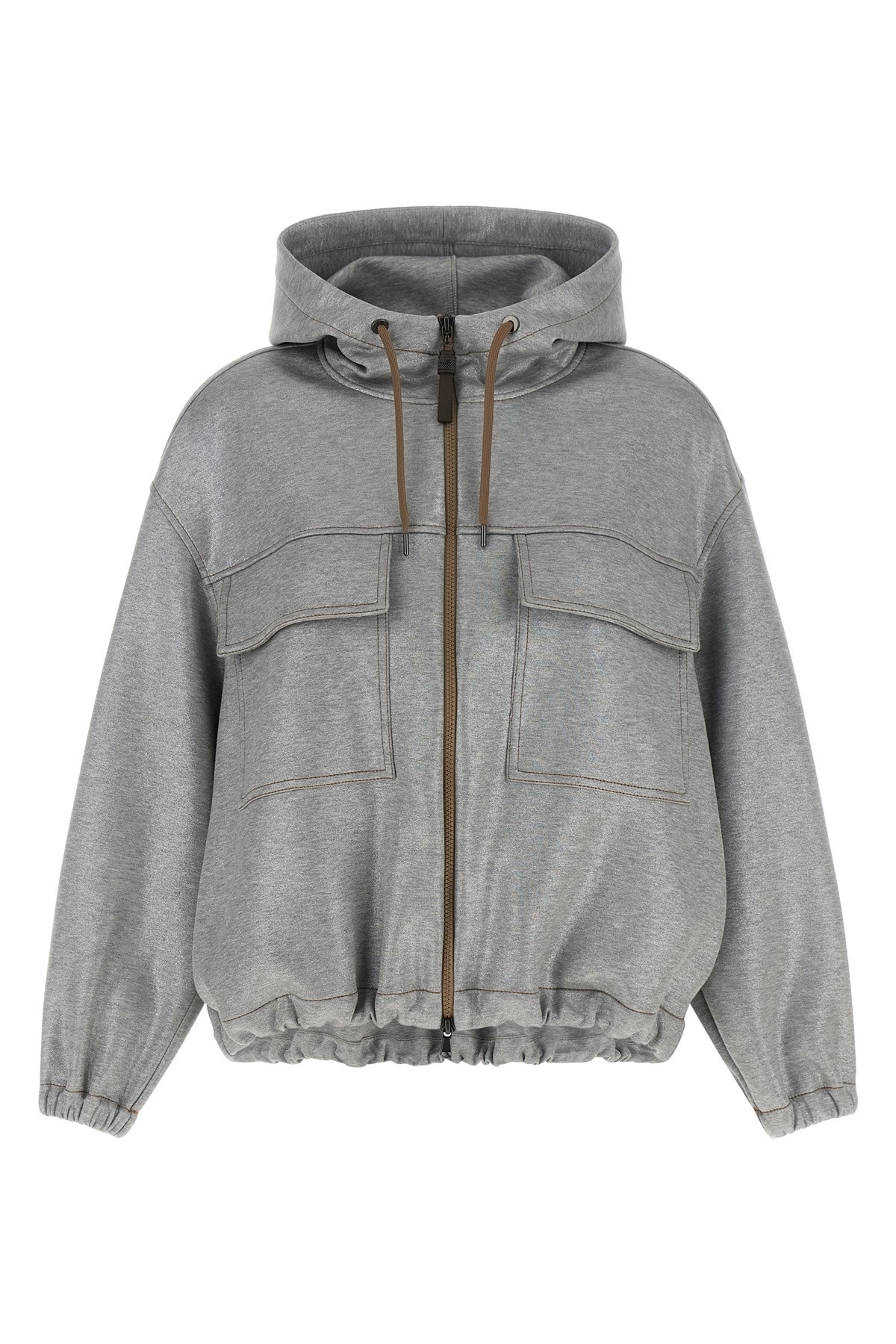 'Shiny Zipper Pull' Bomber Jacket