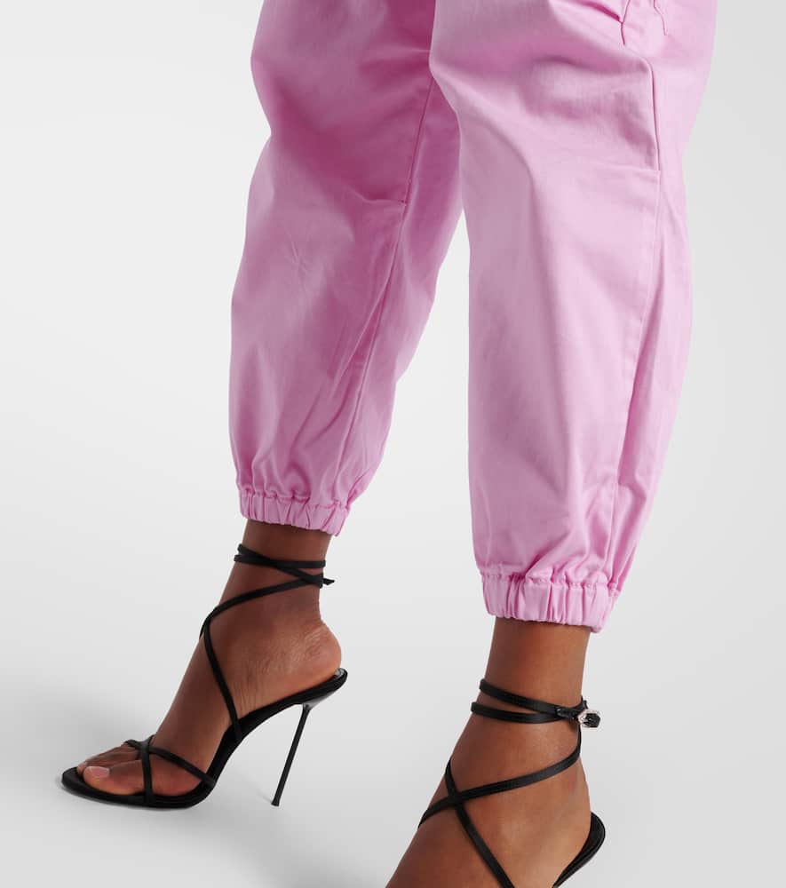 High-rise cotton cargo pants