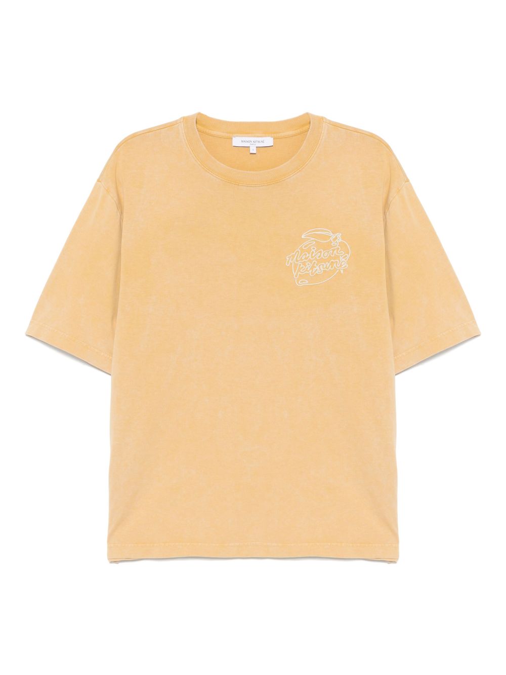 Maison Kitsuné embroidered T-shirt - Yellow