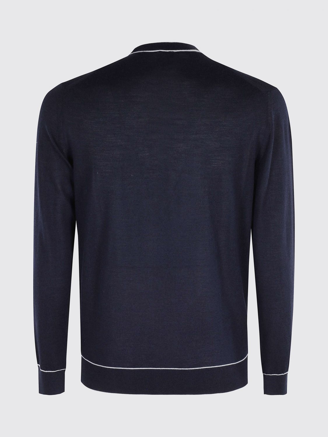 Contrasting-trim T-shirt - Blue