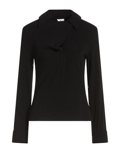 Courrèges Woman Polo shirt Black Size M Viscose, Elastane