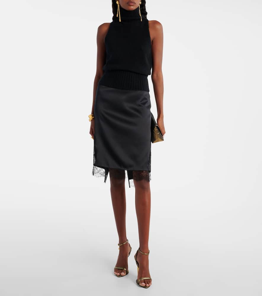 Cashmere and silk turtleneck top