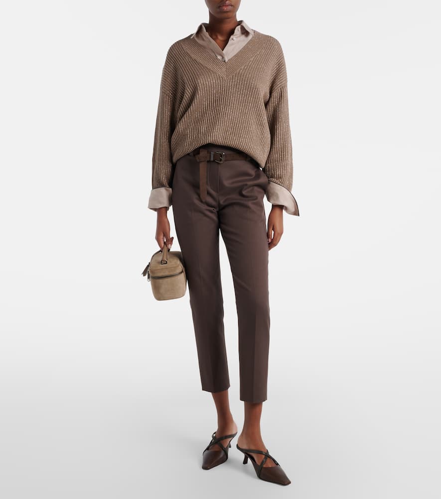 Monili cotton-blend slim pants