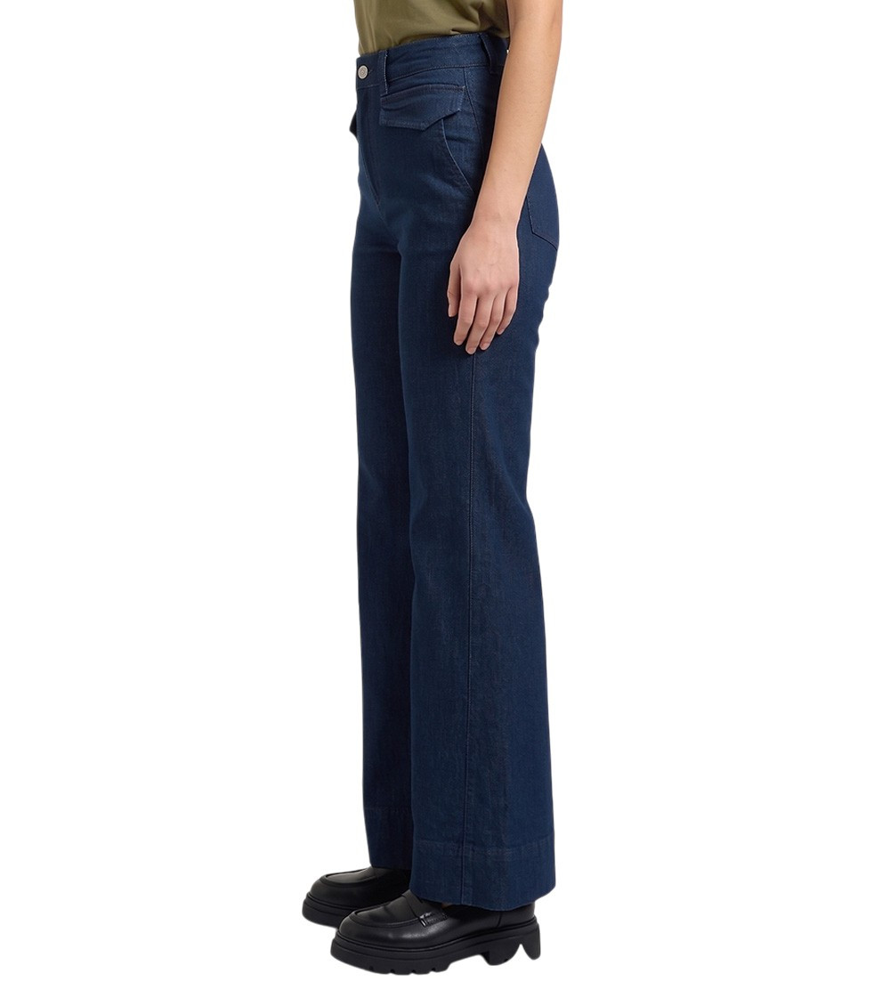 Blue Flared High Rise Jeans