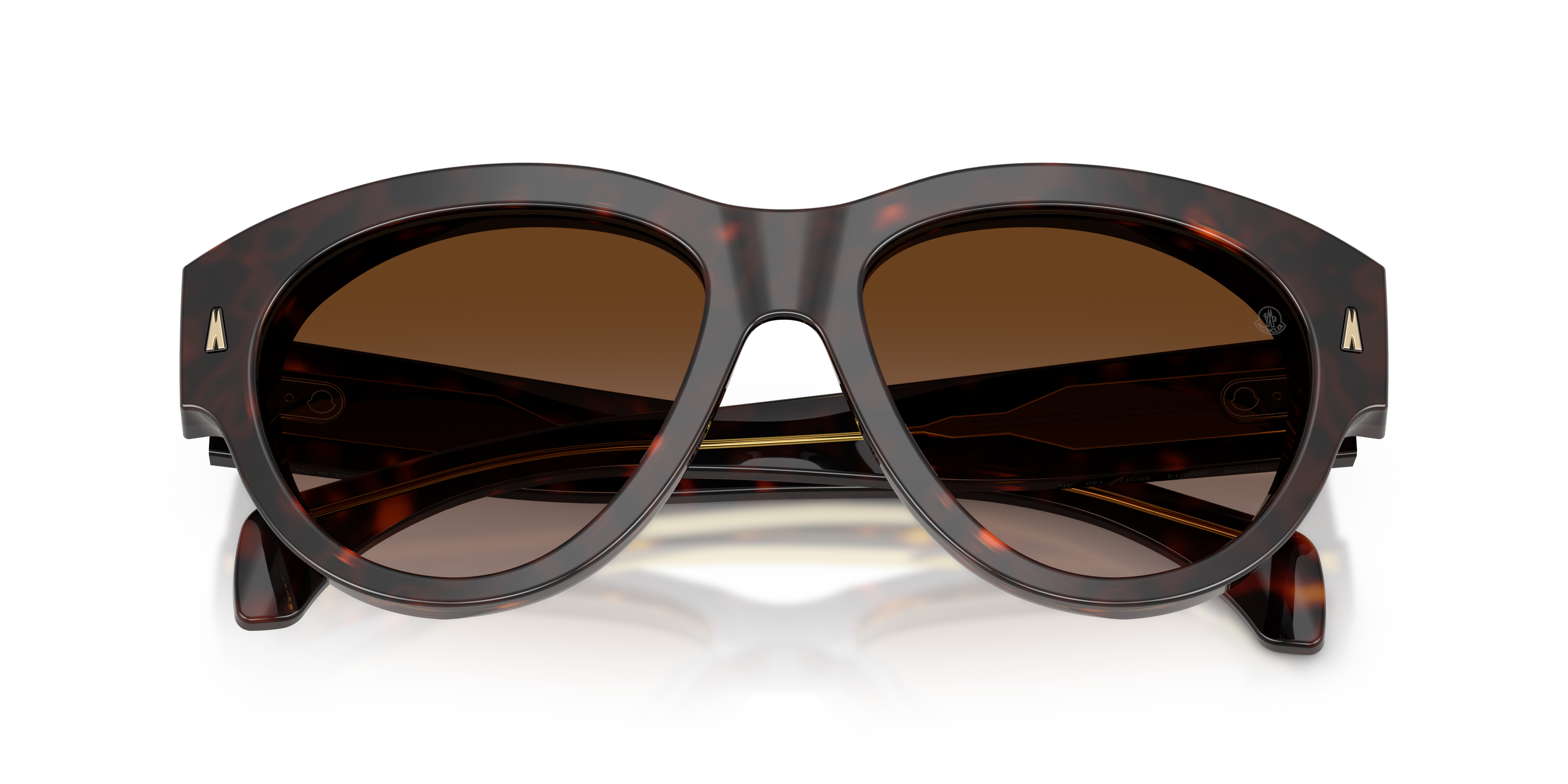 Moncler Unisex Moncler ME6016U CHICANE 300213 Gafas de sol Acetato Tortuga Marrón Piloto Normal Matizado