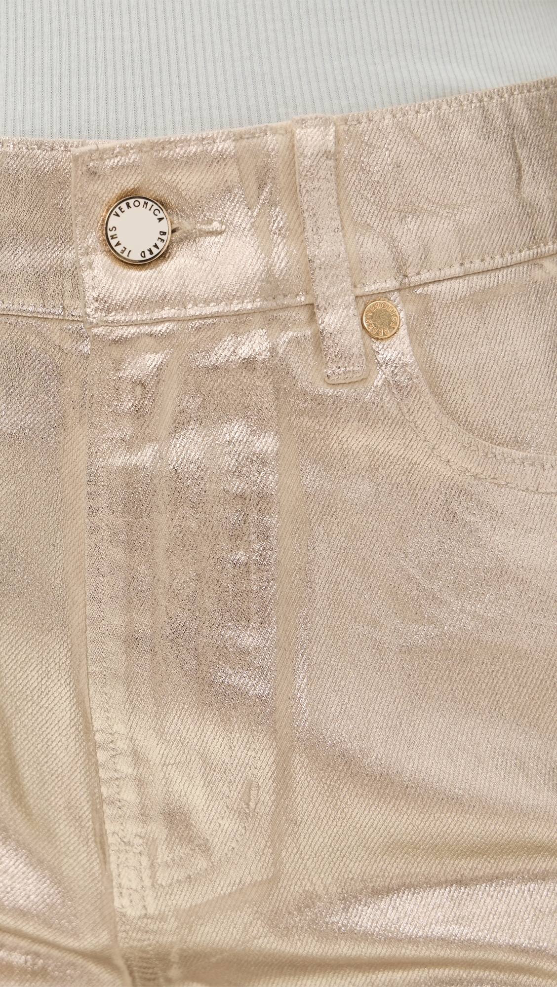 Veronica Beard Jean Charlotte Mid Rise Metallic Shorts Gold