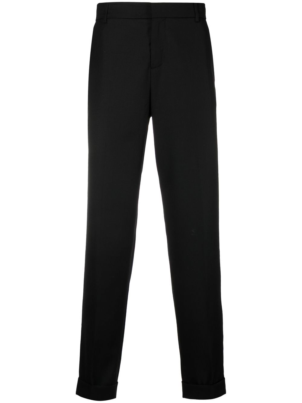 Mid-rise straight-leg trousers - Black
