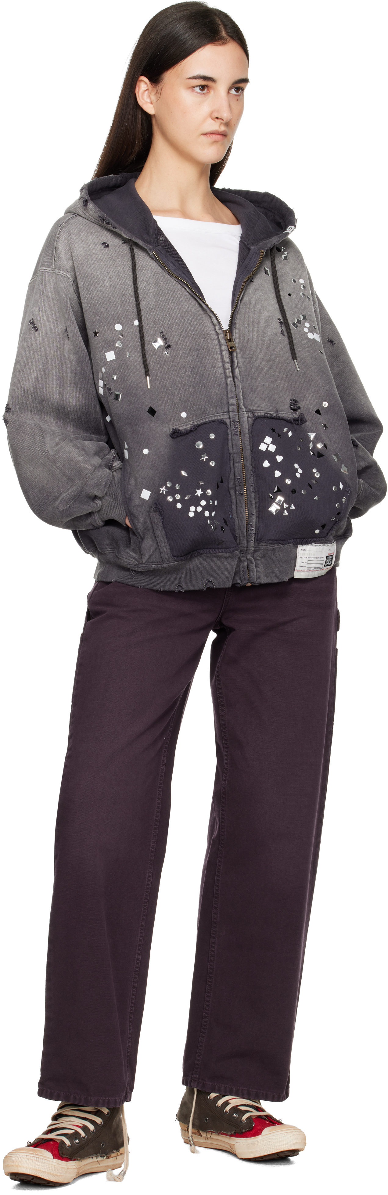 Burgundy Pierce Trousers
