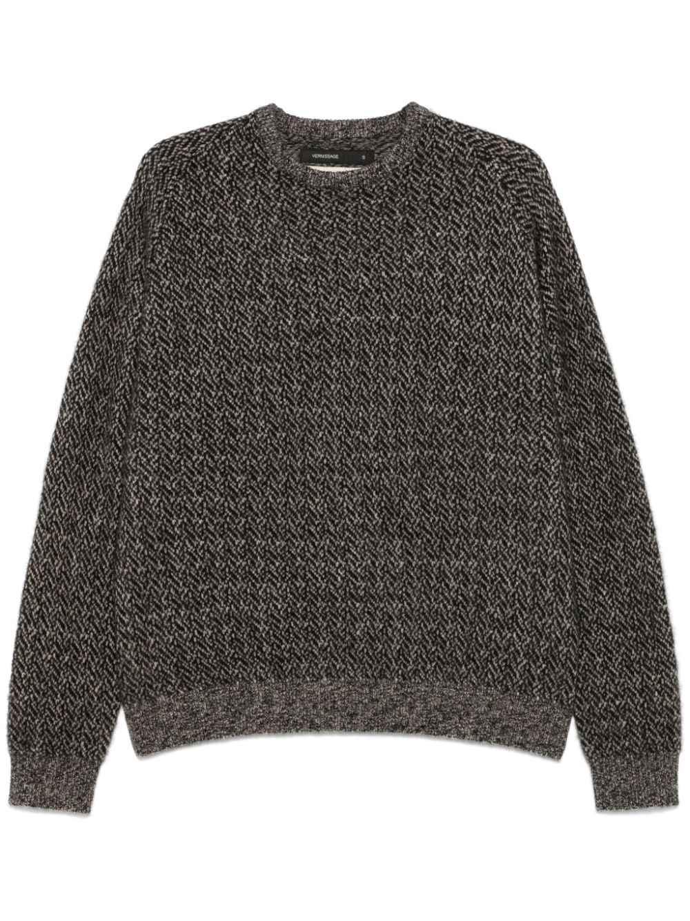 Herringbone-pattern sweater - Black