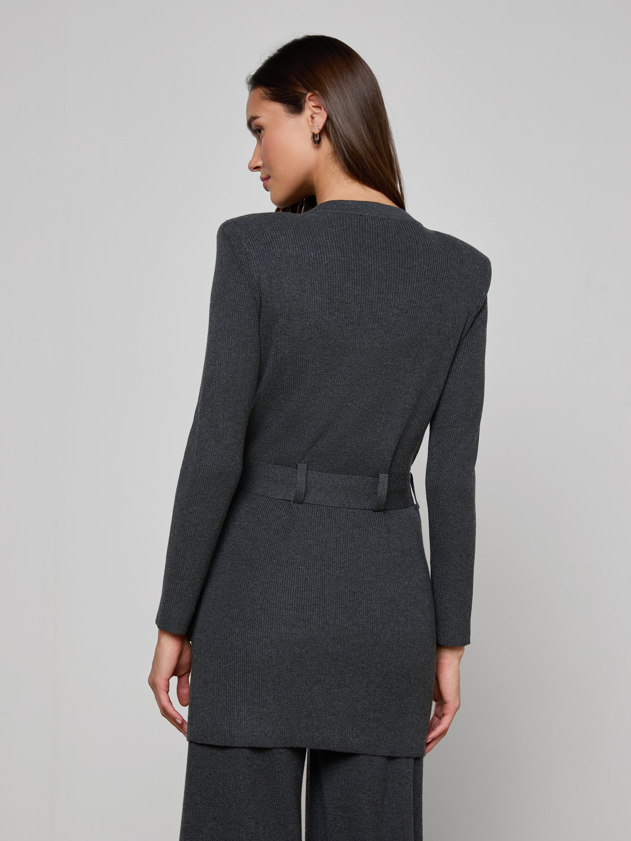Lore Cardigan In Charcoal Grey/gunmetal