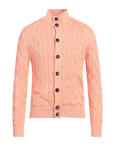 Filippo De Laurentiis Man Cardigan Salmon pink Size 42 Cotton