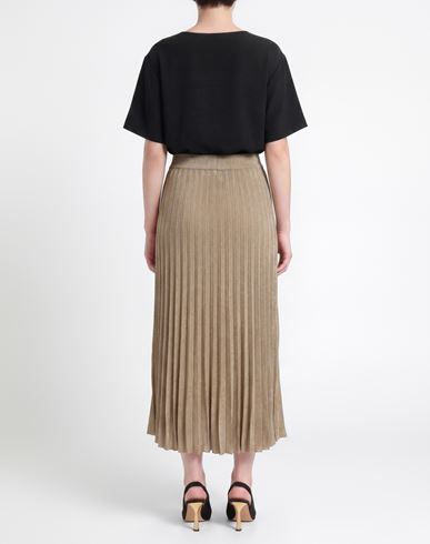 Woman Midi skirt Sand Size 10 Viscose, Metal