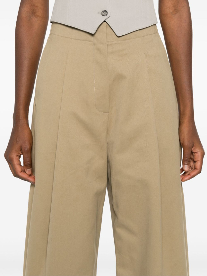 Cotton Wide-leg Trousers