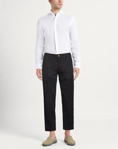 Man Pants Black Size 26 Cotton, Elastane