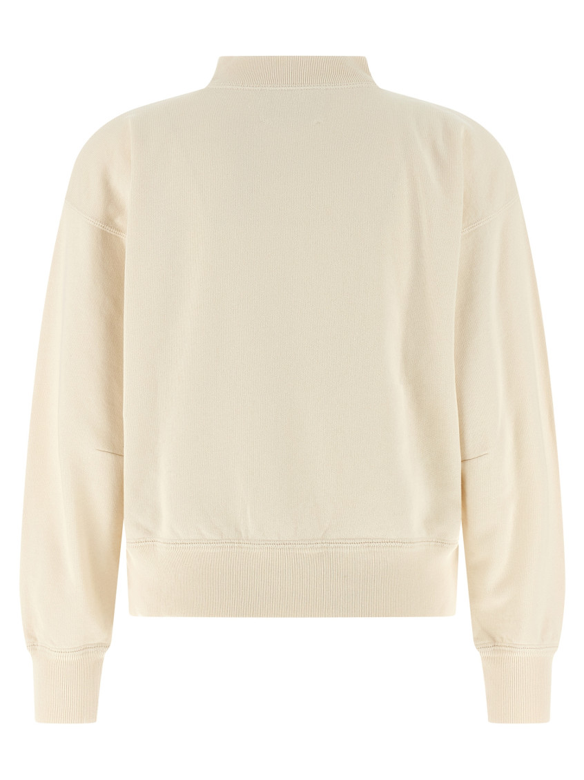 Beige Mock Collar Sweatshirt