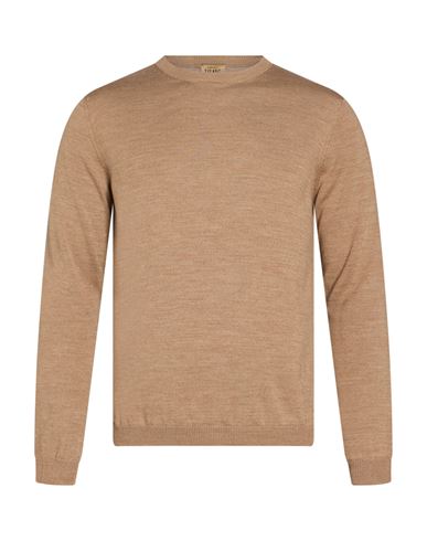 Man Sweater Camel Size XL Merino Wool, Acrylic