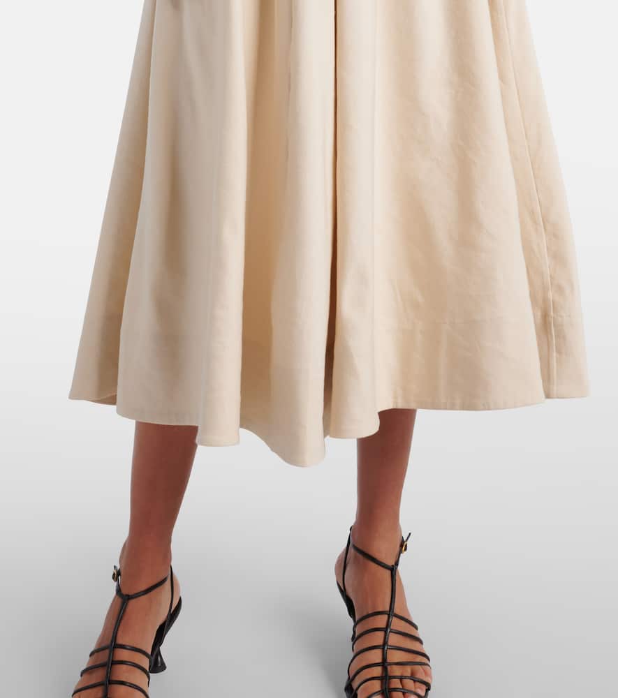 Adaline linen-blend midi dress