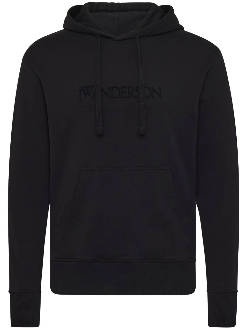 Logo-embroidered hoodie - Black