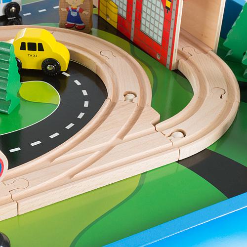 Wooden Train Set Table for Kids by Hey