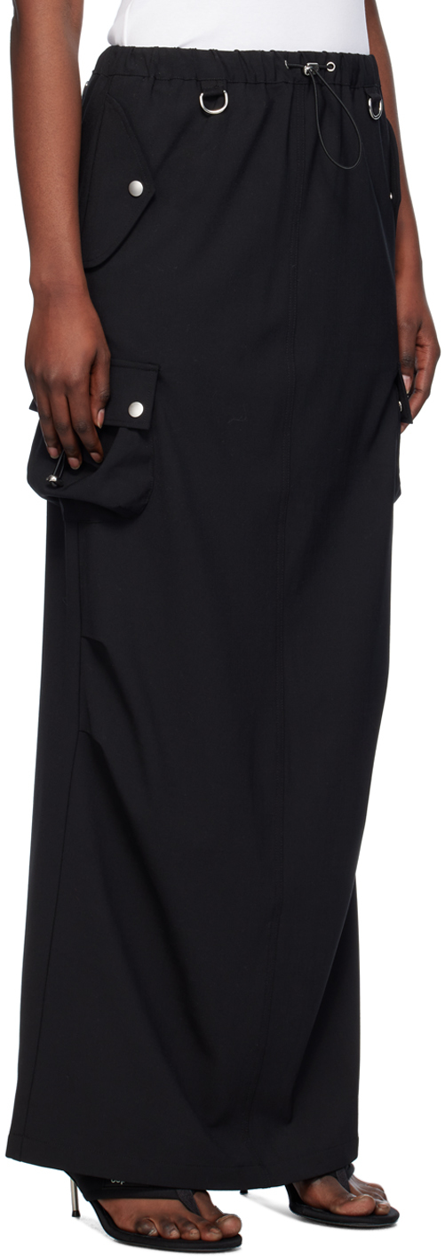 Coperni Black Tailored Cargo Maxi Skirt