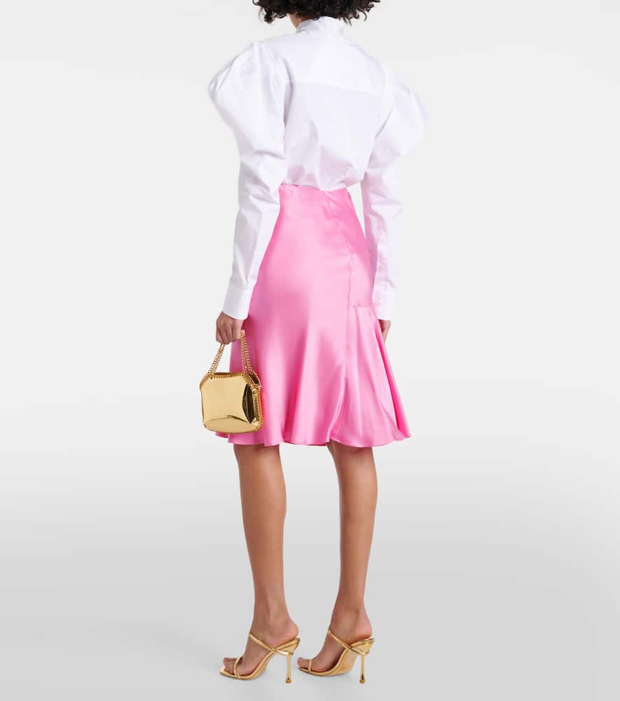 Satin midi skirt