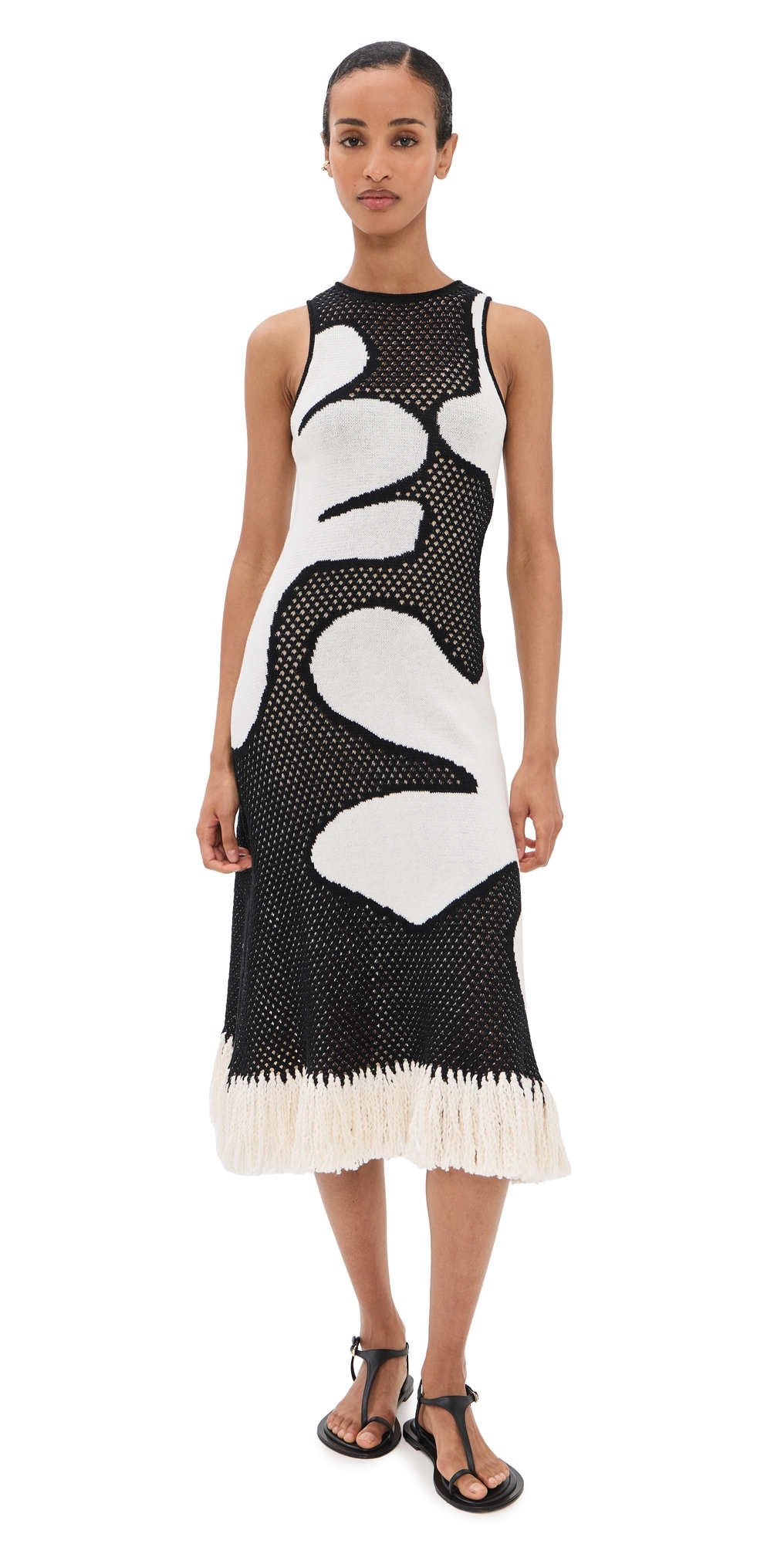 Gardenia Dress Black White