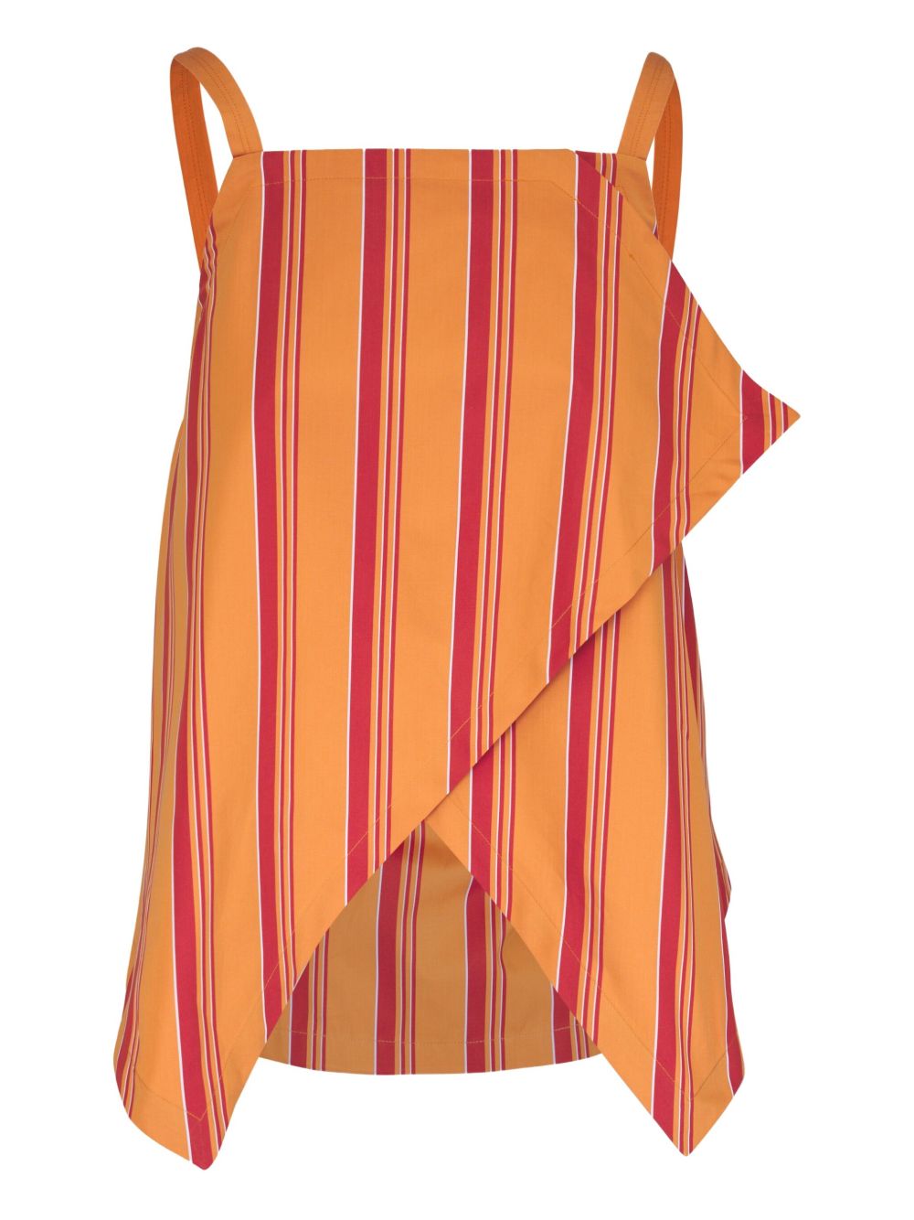 Odeeh asymmetric striped top - Orange
