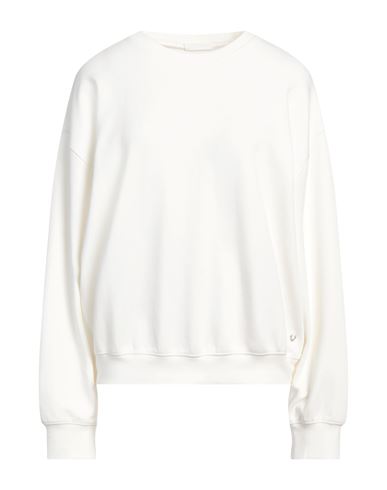 Woman Sweatshirt White Size L Cotton, Modal, Elastane