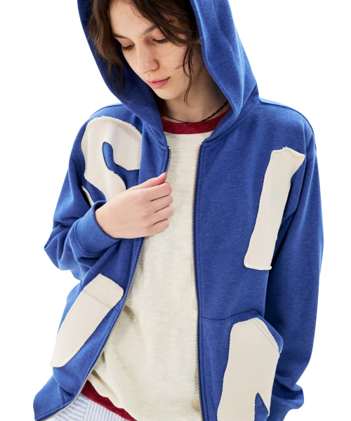 Capital Zip Up Hoodie Heather Blue