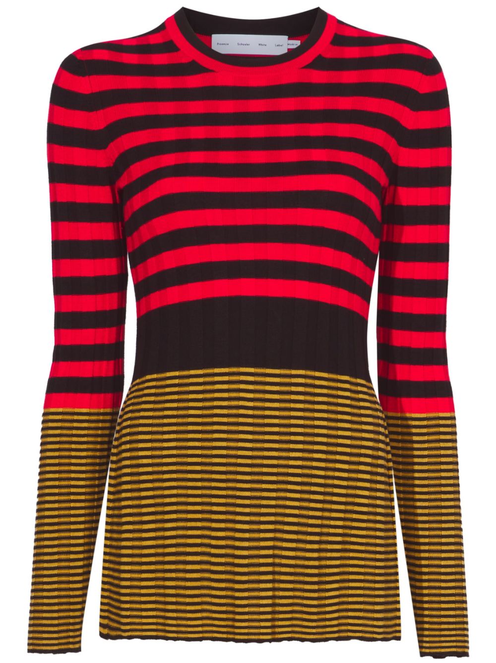 Slinky striped long-sleeve jumper - Red