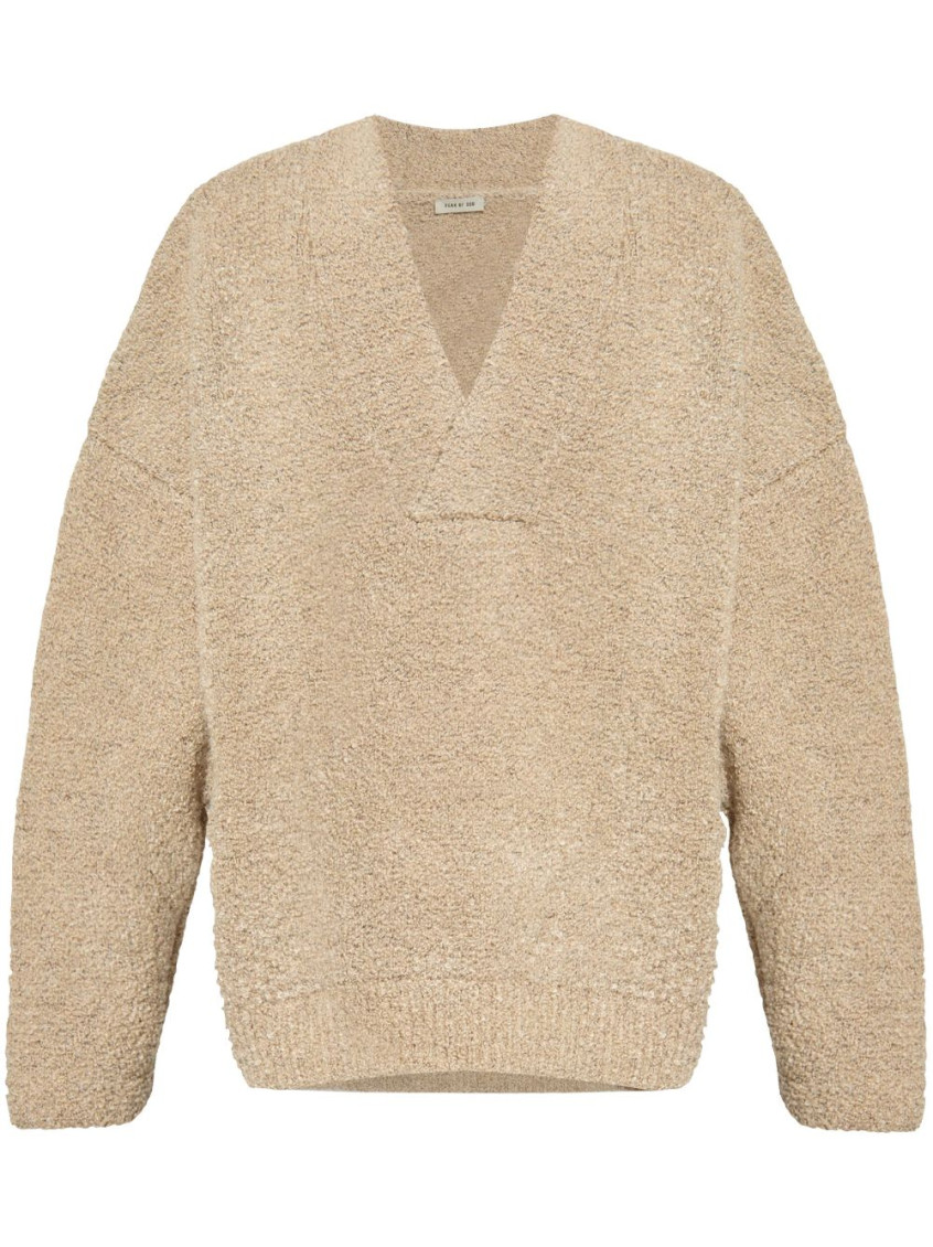 - Overlapped V Neck Sweater