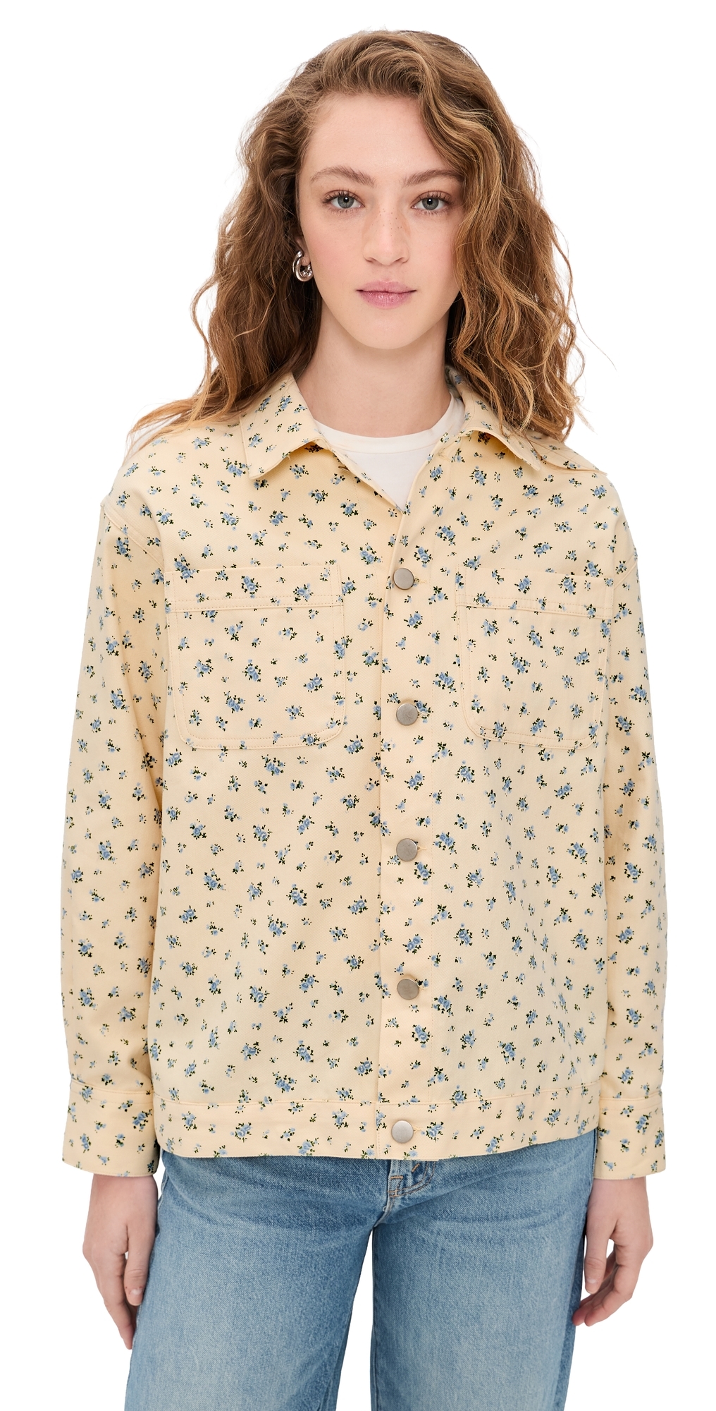 Floral Button Down Shirt Cream