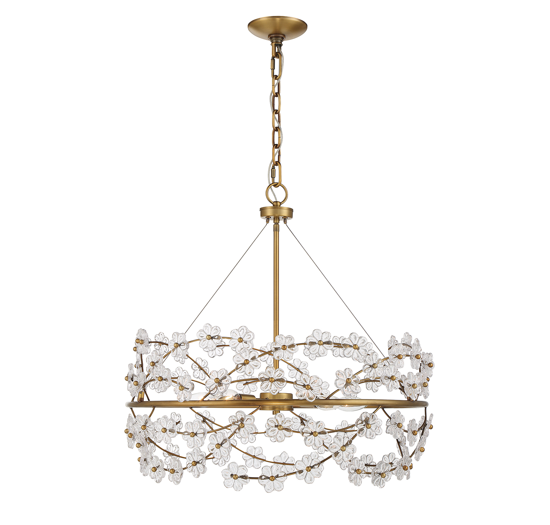 Camille 5-Light Chandelier in Warm Bra