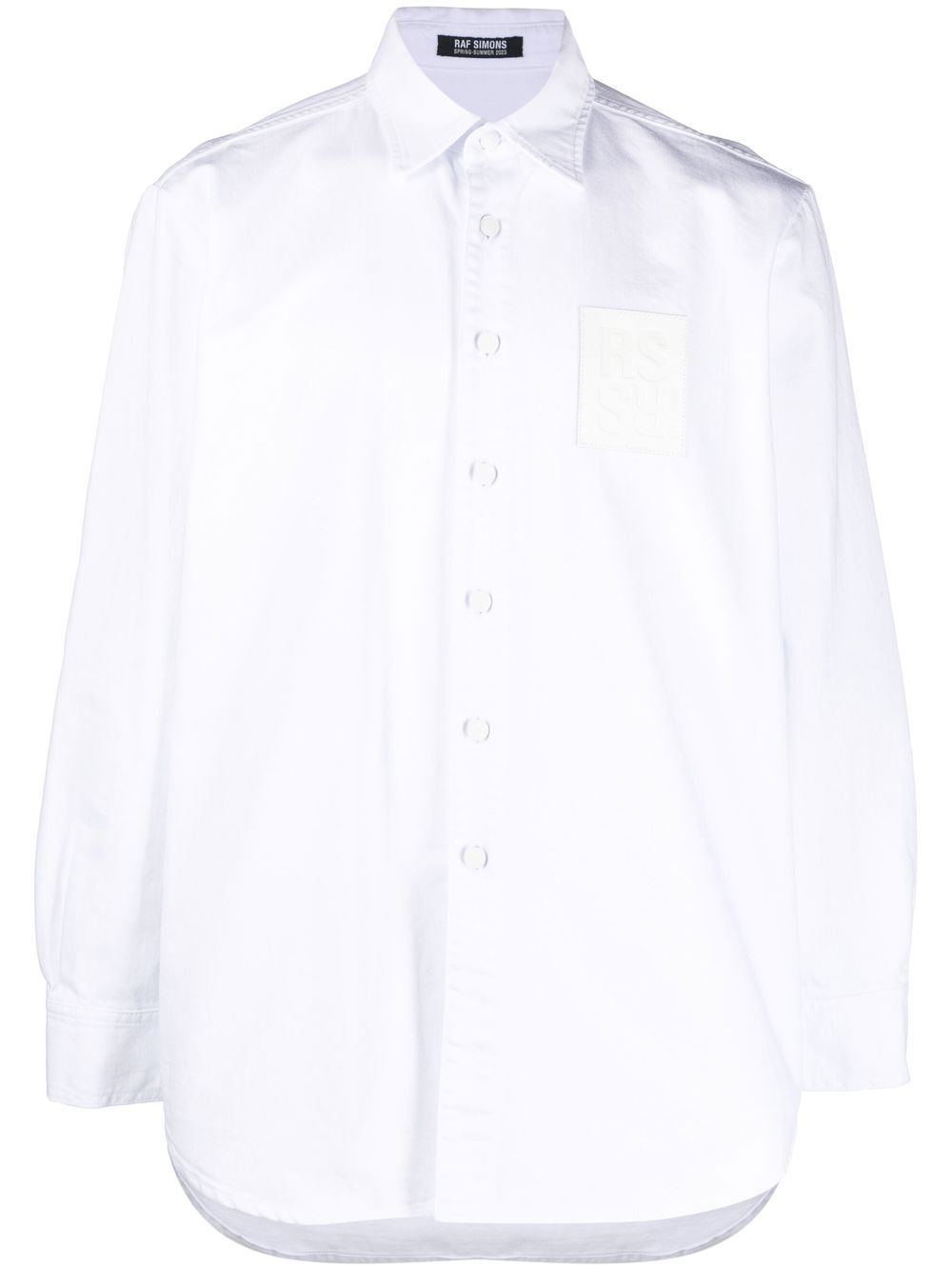 Logo-patch shirt - Blue