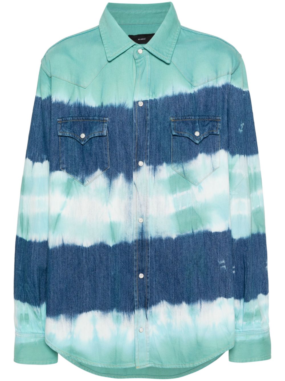 Tie-dye print cotton shirt - Blue