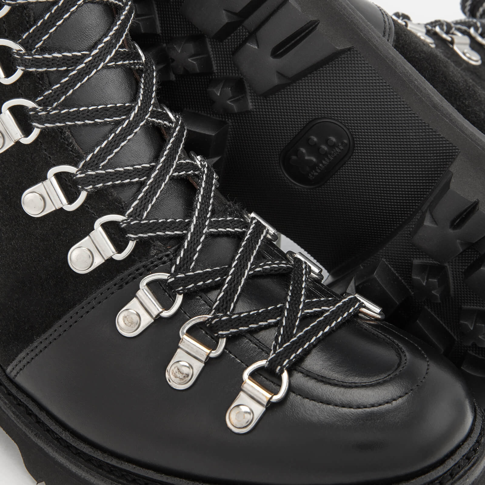 Grenson Women's Nanette Leather Hiking Lace Up Boots - Black - UK 3