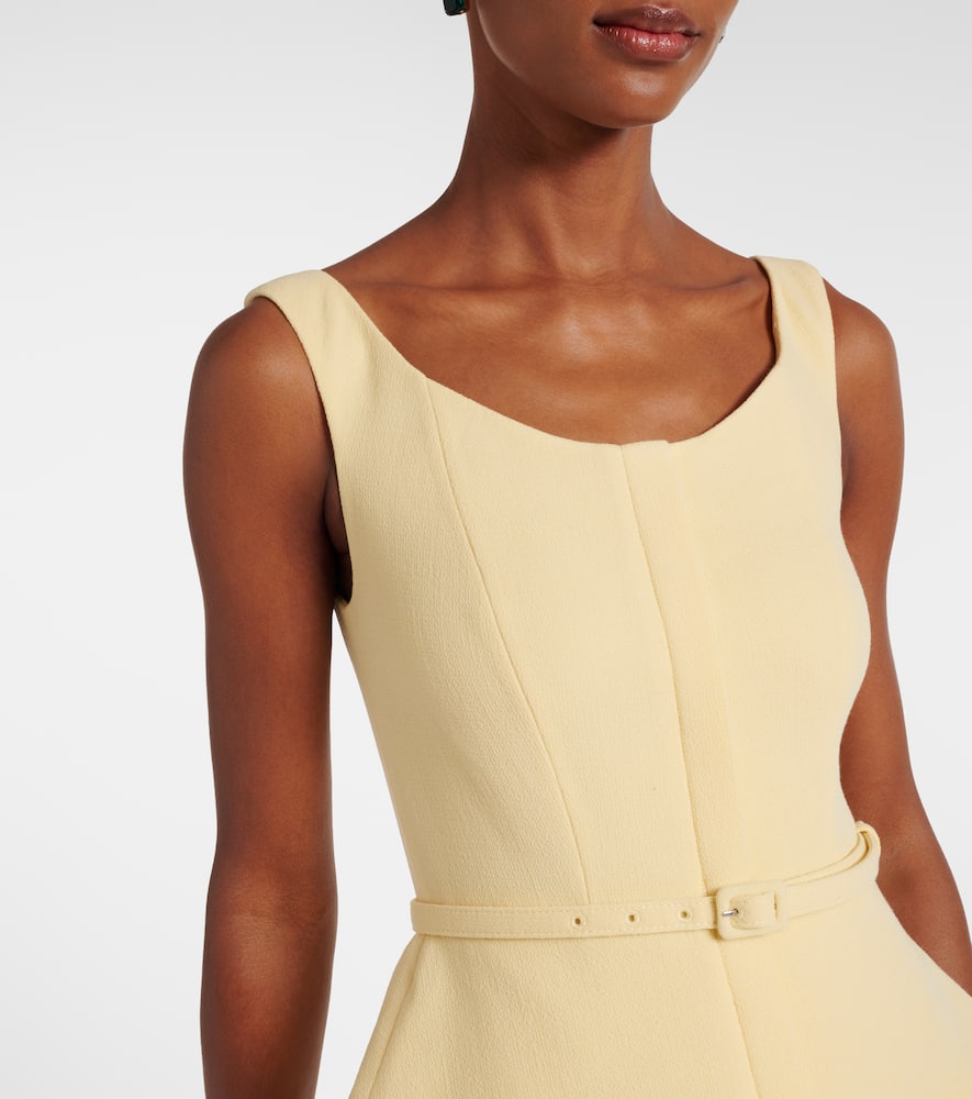 Peplum wool crêpe midi dress