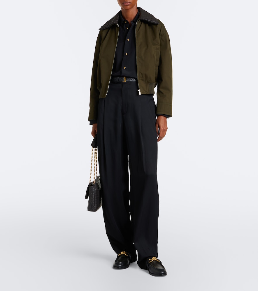 Intrecciato cotton blouson jacket