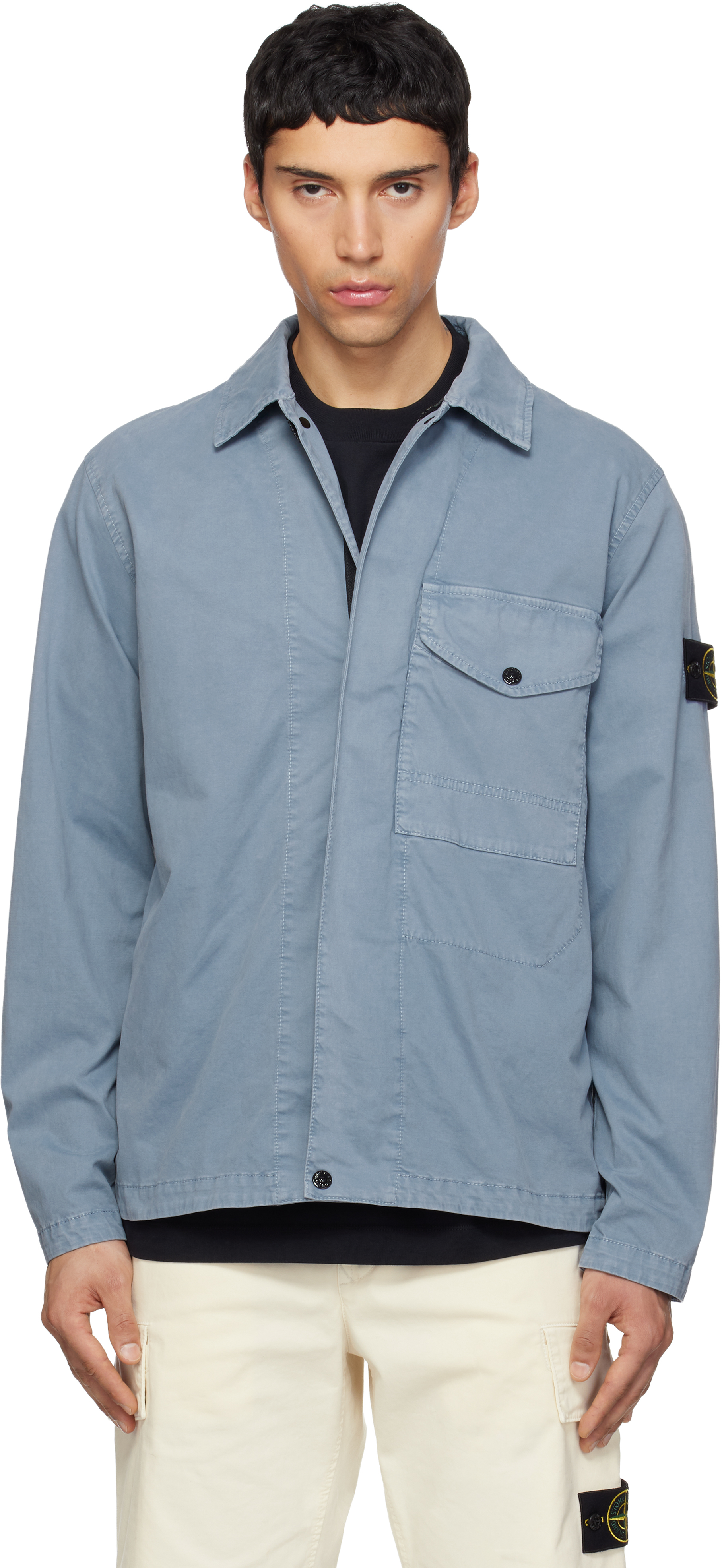Blue 1200001 Organic Cotton Stretch 'Old' Effect Jacket
