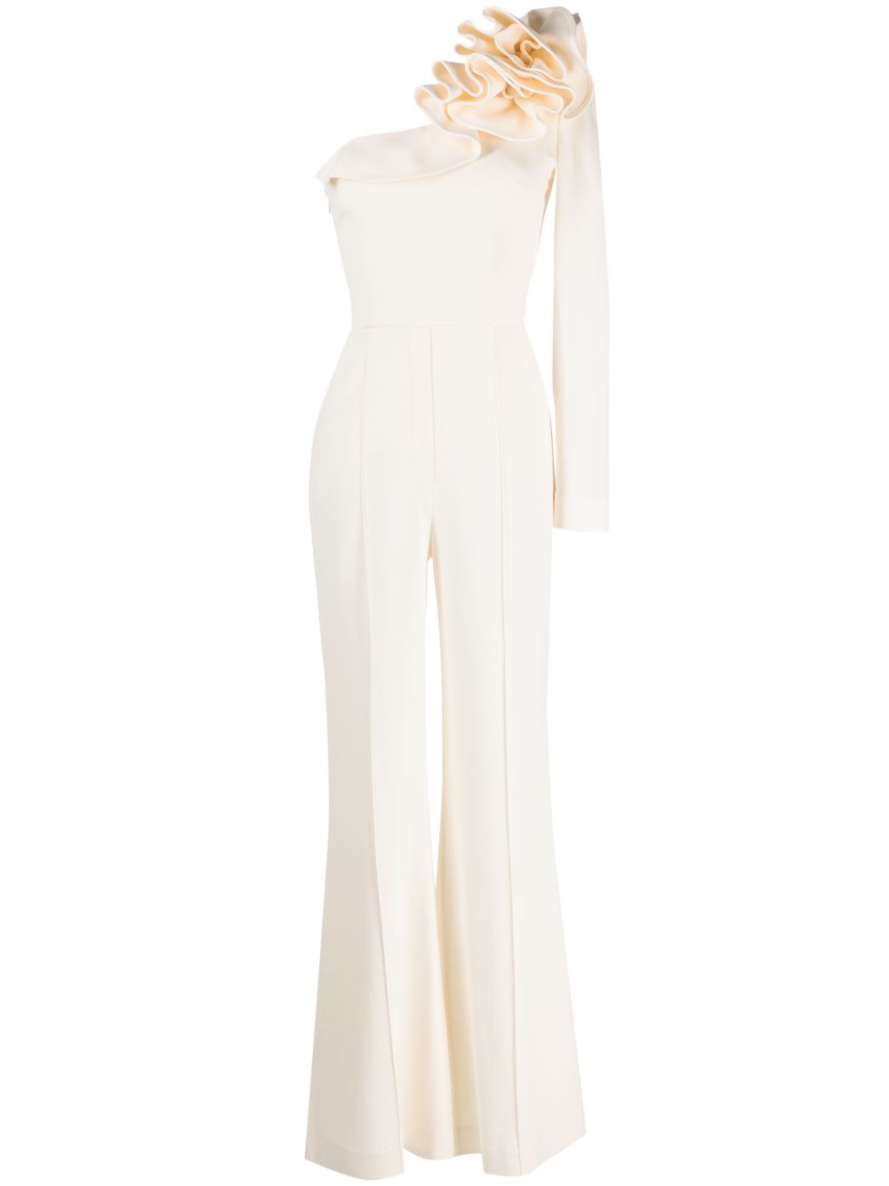 Cady ruffled one-shoulder jumpsuit - White