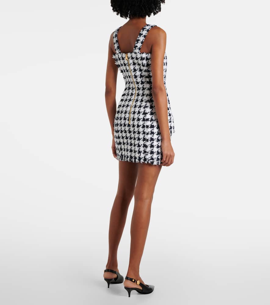 Houndstooth tweed minidress