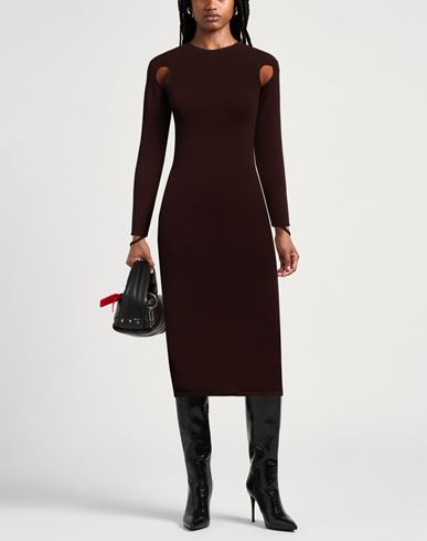 Andreādamo Woman Midi dress Dark brown